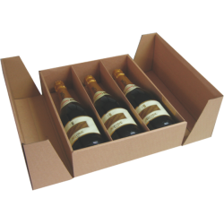 Caixa p/ 3 Garrafas de vinho 35x26x10 cm